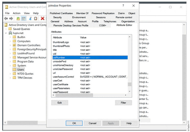 Active Directory User and Computers (ADUC) snap-in for Microsoft management console (MMC)